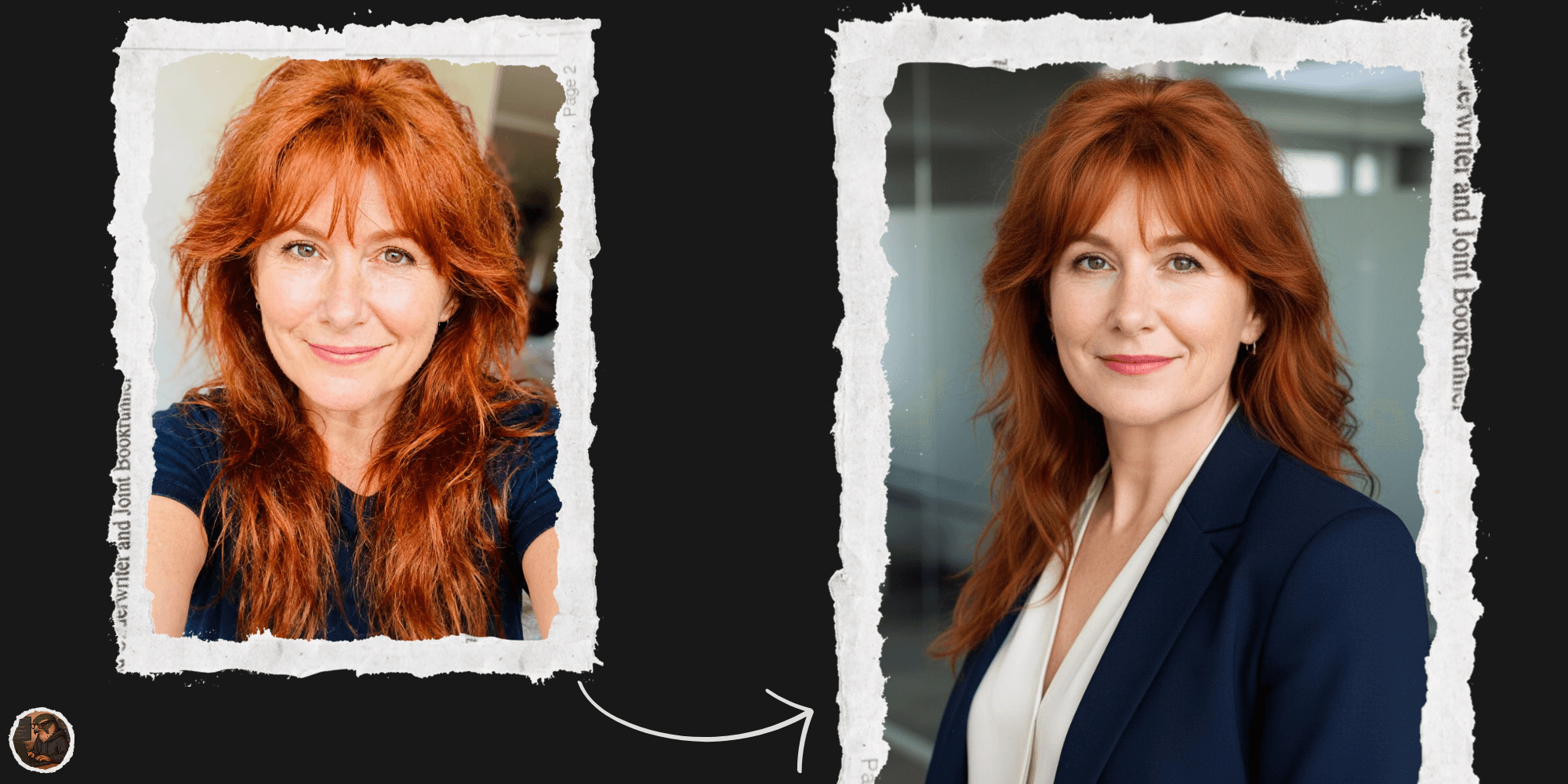 Foto profissional para currículo gerada com IA - exemplo de transformação automática com qualidade de estúdio